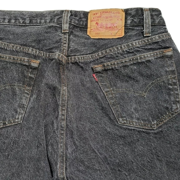 Vintage 90s Levi's 501 Denim Jeans 33x32 High Rise - Picture 3 of 7